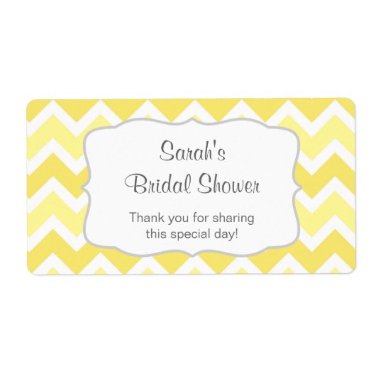 Gele Chevron Waterfles of gunst - u aanpassen Etiket (Voorkant)