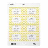 Gele Chevron Waterfles of gunst - u aanpassen Etiket (Full Sheet)