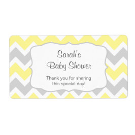 Gele Chevron-Waterfles of gunst u aanpassen Etiket