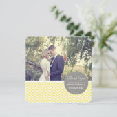 Gele Chevron Weddenschap Hartelijk dank Bedankkaart (Staand voorkant)