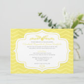 Gele Chevron Wedding Invitations Kaart (Staand voorkant)