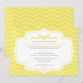 Gele Chevron Wedding Invitations Kaart (Voorkant / Achterkant)