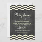 Gele Chevrons Baby shower Uitnodiging (Voorkant)