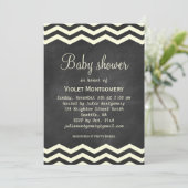 Gele Chevrons Baby shower Uitnodiging (Staand voorkant)