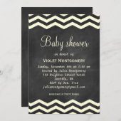 Gele Chevrons Baby shower Uitnodiging (Voorkant / Achterkant)