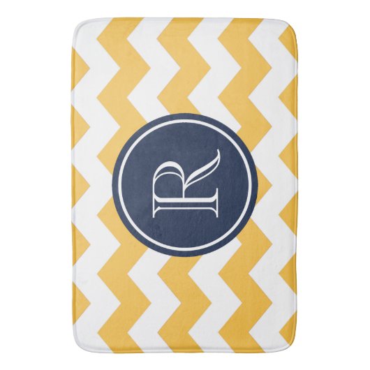 Gele Chevrons Badmat (Voorkant Verticaal)