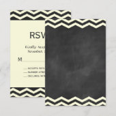Gele Chevrons op het bord RSVP Kaartje (Voorkant / Achterkant)