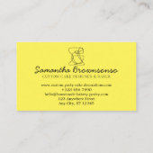 Gele chic Simple Homemade Food Bakery Cook Visitekaartje (Achterkant)