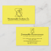 Gele chic Simple Homemade Food Bakery Cook Visitekaartje (Voorkant / Achterkant)