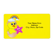 Gele Chick Rainbow-labels Etiket (Voorkant)