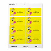 Gele Chick Rainbow-labels Etiket (Full Sheet)