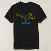 Gele Chili Bonsai in Blauwe Bonsai Pot T-shirt (Design voorkant)