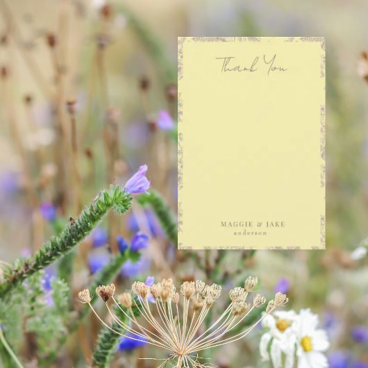 Gele Chinoiserie Elegante bruiloft Dank u Bedankkaart