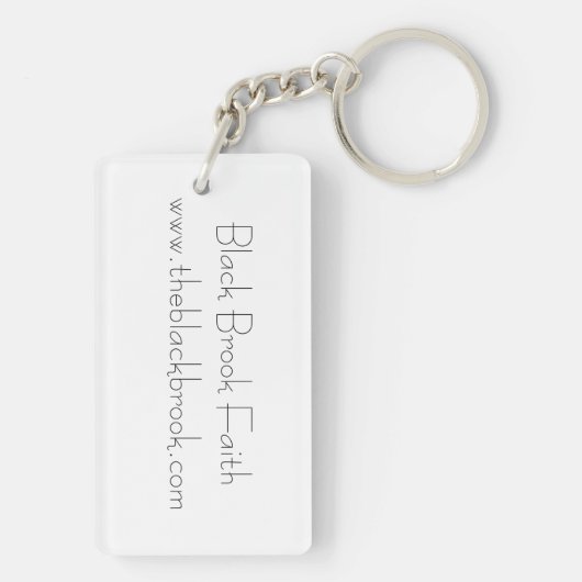 Gele Christelijke vis met groene hoofdketen Sleutelhanger (achterkant)