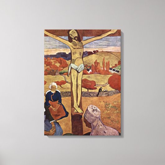 Gele Christus van Paul Gauguin, Kunst Canvas Afdruk (Voorkant)