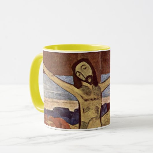 Gele Christus van Paul Gauguin Mok (Voorkant links)