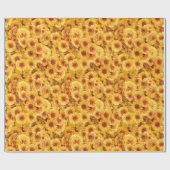 Gele chrysanthema cadeaupapier (Vlak)