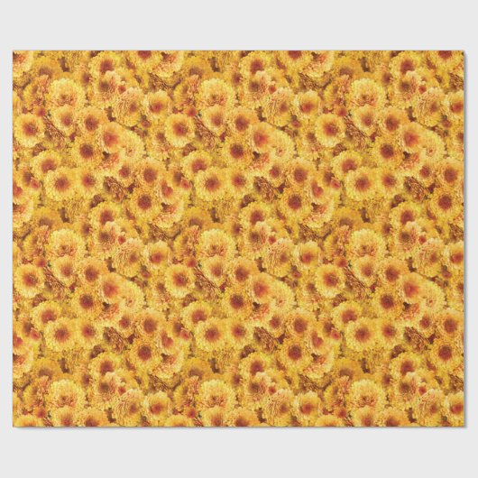 Gele chrysanthema cadeaupapier (Vlak)