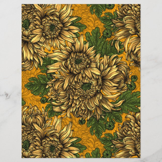 Gele chrysanthemum bloemen (Voorkant)