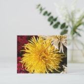 Gele chrysanthemum bloemen briefkaart (Staand voorkant)