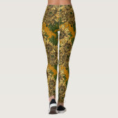 Gele chrysanthemum bloemen leggings (Achterkant)
