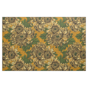Gele chrysanthemum bloemen stof