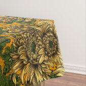 Gele chrysanthemum bloemen tafelkleed (Voorbeeld)