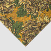 Gele chrysanthemum bloemen tissuepapier (Detail)