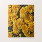Gele chrysanthemum bloemen tuin puzzel (Verticaal)