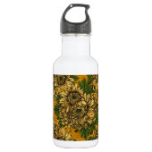 Gele chrysanthemum bloemen waterfles (Voorkant)