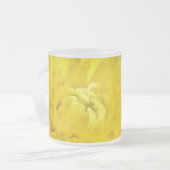 Gele Chrysanthemum Matglas Koffiemok (Voorkant links)