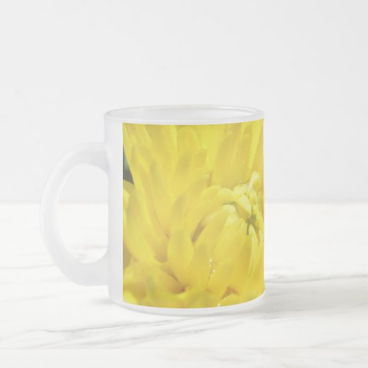 Gele Chrysanthemum Matglas Koffiemok (Links)