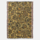 Gele chrysanthemumbloemen en oranje kevers deken (Voorkant Verticaal)