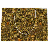 Gele chrysanthemumbloemen en oranje kevers groot cadeauzakje (Achterkant)