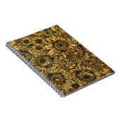 Gele chrysanthemumbloemen en oranje kevers notitieboek (Rechterzijde)