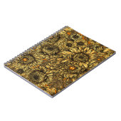 Gele chrysanthemumbloemen en oranje kevers notitieboek (Linkerzijde)