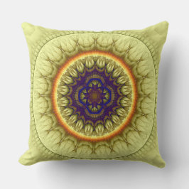 Gele cirkel ornament kussen