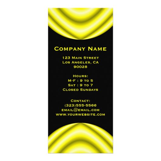 gele cirkel reclamekaart (Voorkant)