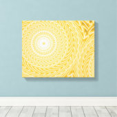 Gele cirkels canvas afdruk (Insitu (Houten vloer))