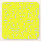 Gele cirkels en lussen Mousepad Kartonnen Onderzetters (Voorkant)