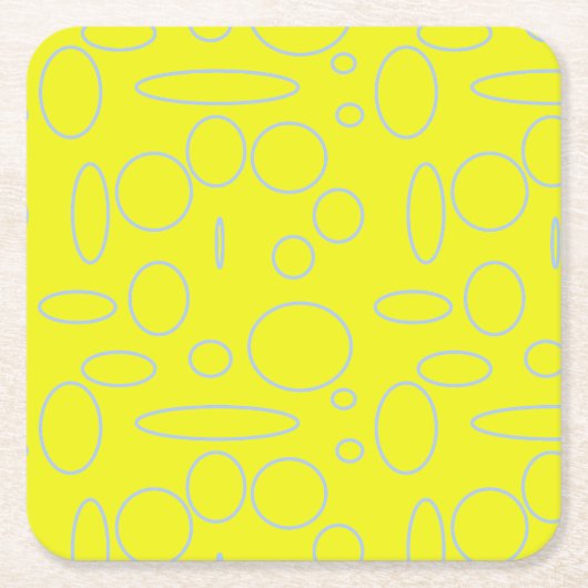 Gele cirkels en lussen Mousepad Kartonnen Onderzetters (Voorkant)