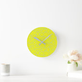 Gele cirkels en lussen wandklok (Huis)