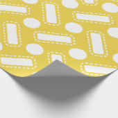 Gele cirkels en vierkantjes Verpakkingspapier Cadeaupapier (Hoek)