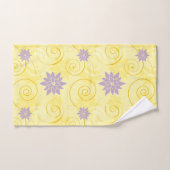 Gele cirkels met Paarse Lotus Flower Pattern Bad Handdoek (Handdoek)