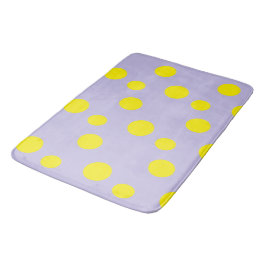 Gele cirkels op paars patroon badmat