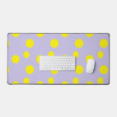 Gele cirkels op paars patroon bureaumat (Keyboard & Muis)