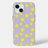 Gele cirkels op paars patroon Case-Mate iPhone case (Achterkant)