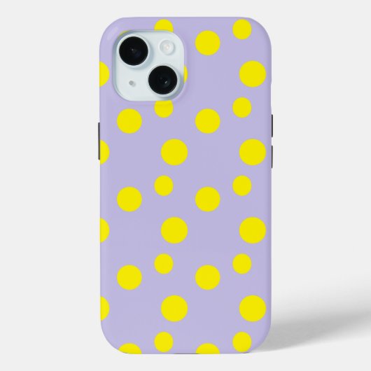 Gele cirkels op paars patroon Case-Mate iPhone case (Achterkant)
