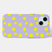 Gele cirkels op paars patroon Case-Mate iPhone case (Achterkant (horizontaal))