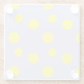 Gele cirkels op paars patroon glazen onderzetter (Achterkant)